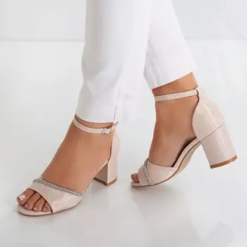 Sandale dama cu toc Roz din Piele Ecologica Asiba imagine