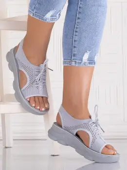 Sandale dama Gri din Piele Ecologica Arizona imagine