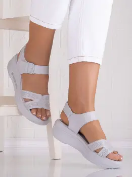Sandale dama Gri din piele naturala Odeisa imagine