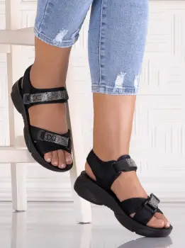 Sandale dama Negre din Piele Ecologica Adaeze imagine