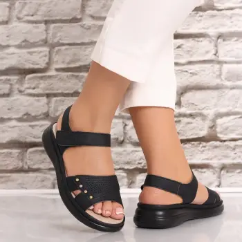 Sandale dama Negre din Piele Ecologica Olbia imagine