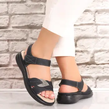 Sandale dama Negre din Piele Ecologica Suela imagine