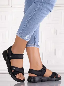 Sandale dama Negrii din Piele Ecologica Velvett imagine