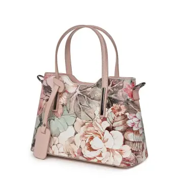 Geanta dama din piele cu model floral Mariella FF1 imagine