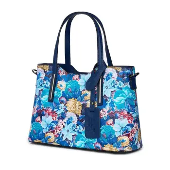 Geanta dama din piele cu model floral Mariella FF2 imagine