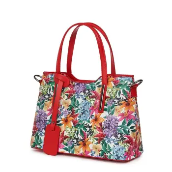 Geanta dama din piele cu model floral Mariella FF5 imagine