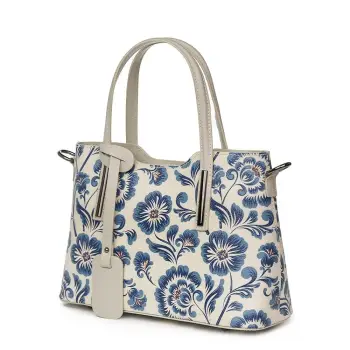 Geanta dama din piele cu model floral Mariella FF8 imagine