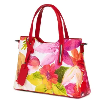 Geanta dama din piele cu model floral Mariella FF9 imagine