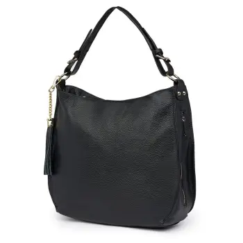 Geanta dama din piele naturala Edina neagra imagine