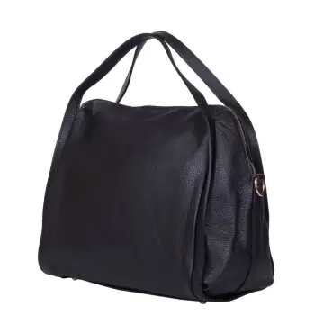 Geanta dama din piele naturala Evelyn neagra imagine