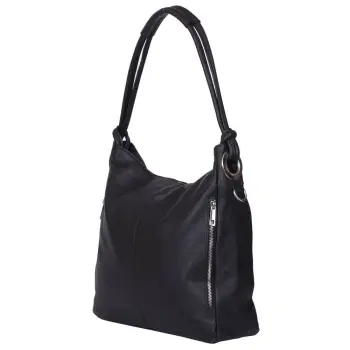 Geanta dama din piele naturala Mia neagra imagine