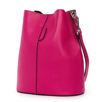 Geanta dama din piele naturala Mimosa fucsia imagine