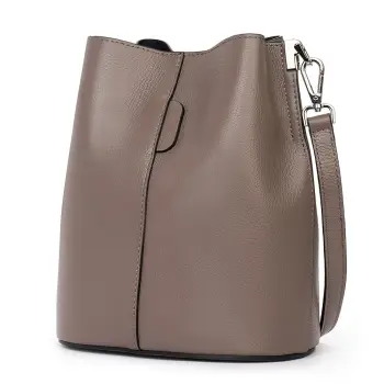 Geanta dama din piele naturala Mimosa gri inchis imagine