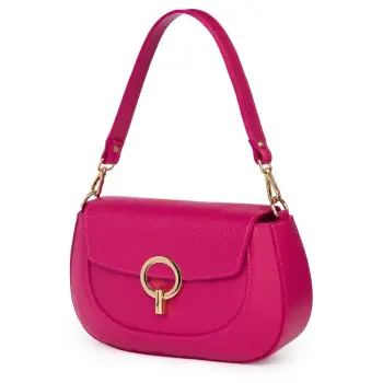 Geanta dama din piele naturala Rosalia fucsia imagine