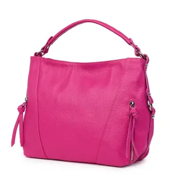 Geanta dama din piele naturala Samira fucsia imagine