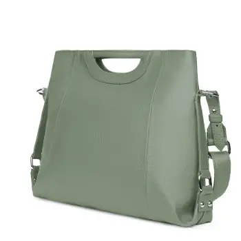 Geanta de dama din piele naturala Agatha verde fistic imagine