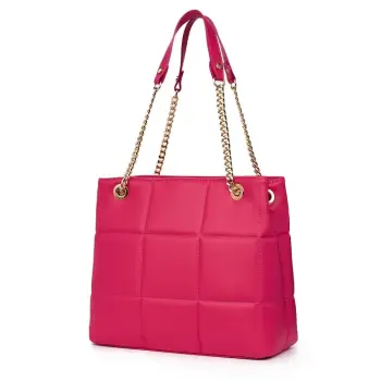 Geanta din piele matlasata Azaleea fucsia imagine