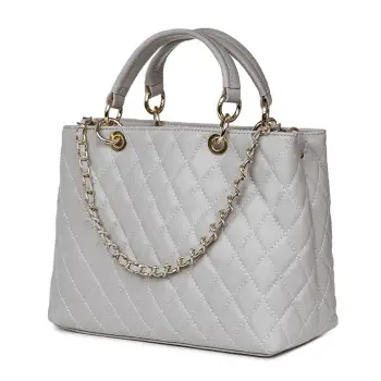 Geanta din piele matlasata Gisella gri imagine