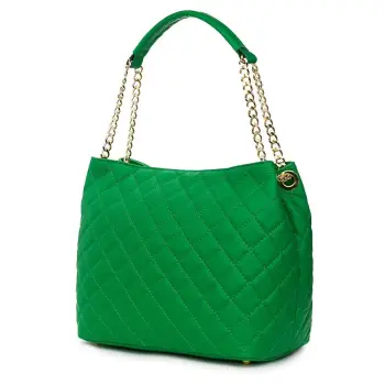 Geanta din piele matlasata Paloma verde imagine