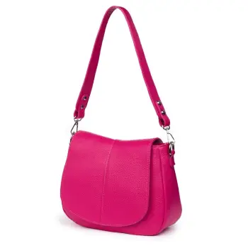 Geanta din piele naturala Roberta fucsia imagine