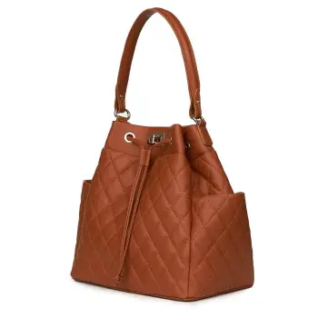 Geanta piele cu aspect matlasat Felice coniac imagine