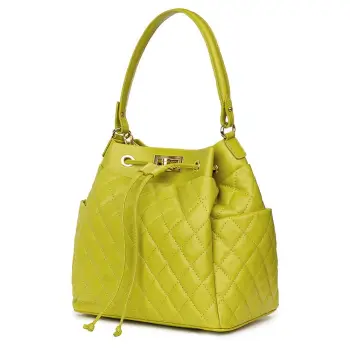 Geanta piele cu aspect matlasat Felice verde imagine
