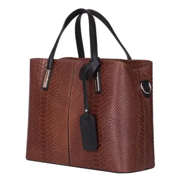 Geanta piele naturala Ella maro imagine