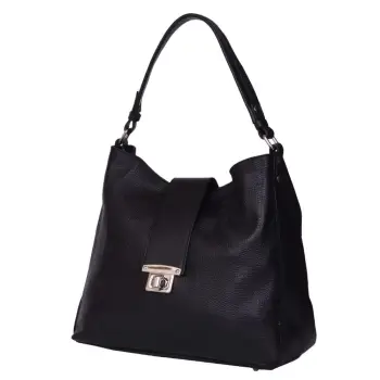 Geanta piele naturala Loredana neagra imagine