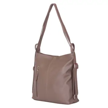 Geanta rucsac 2-in-1 din piele naturala Alesandra bej imagine