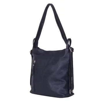 Geanta rucsac 2-in-1 din piele naturala Alesandra bleumarin imagine