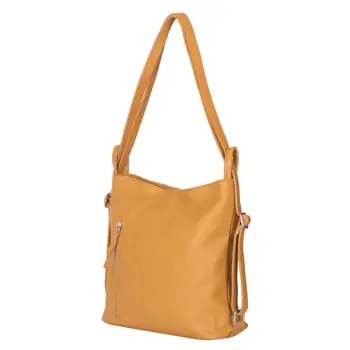 Geanta rucsac 2-in-1 din piele naturala Alesandra galbena imagine