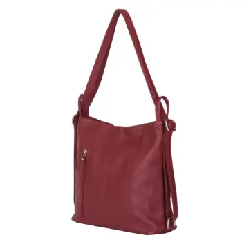 Geanta rucsac 2-in-1 din piele naturala Alesandra grena imagine