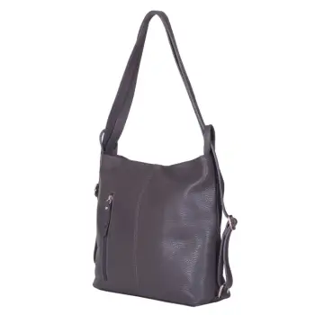 Geanta rucsac 2-in-1 din piele naturala Alesandra gri imagine