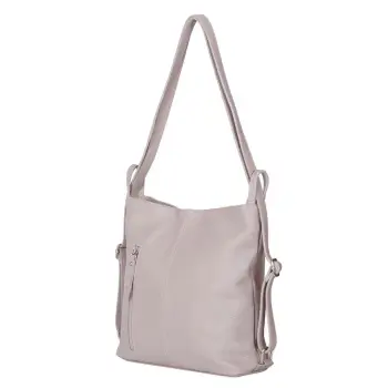 Geanta rucsac 2-in-1 din piele naturala Alesandra gri deschis imagine