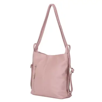 Geanta rucsac 2-in-1 din piele naturala Alesandra roz imagine