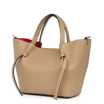 Geanta shopper din piele naturala Veronica bej imagine