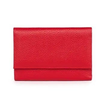 Portofel dama din piele naturala Simeon rosu imagine