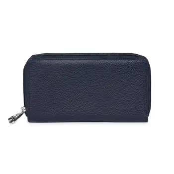 Portofel dama dublu din piele naturala Franco bleumarin imagine