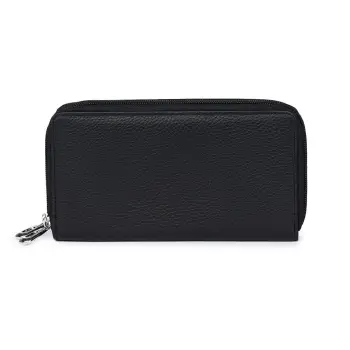 Portofel dama dublu din piele naturala Franco negru imagine