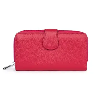 Portofel dama dublu din piele naturala Orlando fucsia imagine