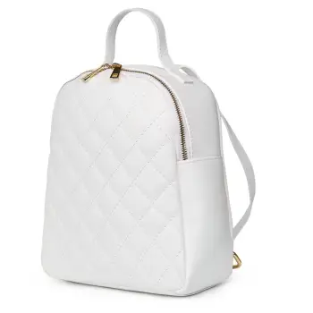 Rucsac din piele matlasata Mateo alb imagine