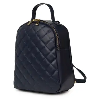 Rucsac din piele matlasata Mateo bleumarin imagine