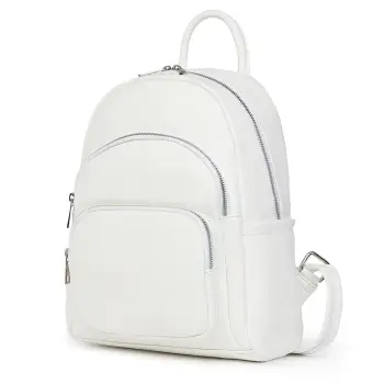 Rucsac din piele naturala Alghero alb imagine