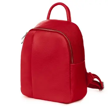 Rucsac din piele naturala Angelo rosu imagine