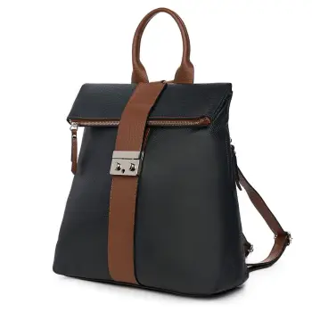 Rucsac din piele naturala Manuel negru imagine