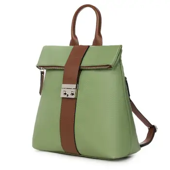 Rucsac din piele naturala Manuel verde fistic imagine