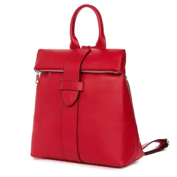 Rucsac din piele naturala Ricardo rosu imagine