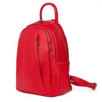 Rucsac din piele naturala Thomas rosu imagine