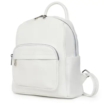 Rucsac din piele naturala Vicenzo alb imagine