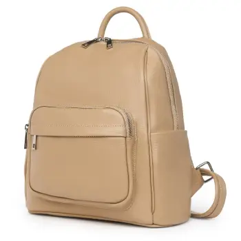 Rucsac din piele naturala Vicenzo bej imagine